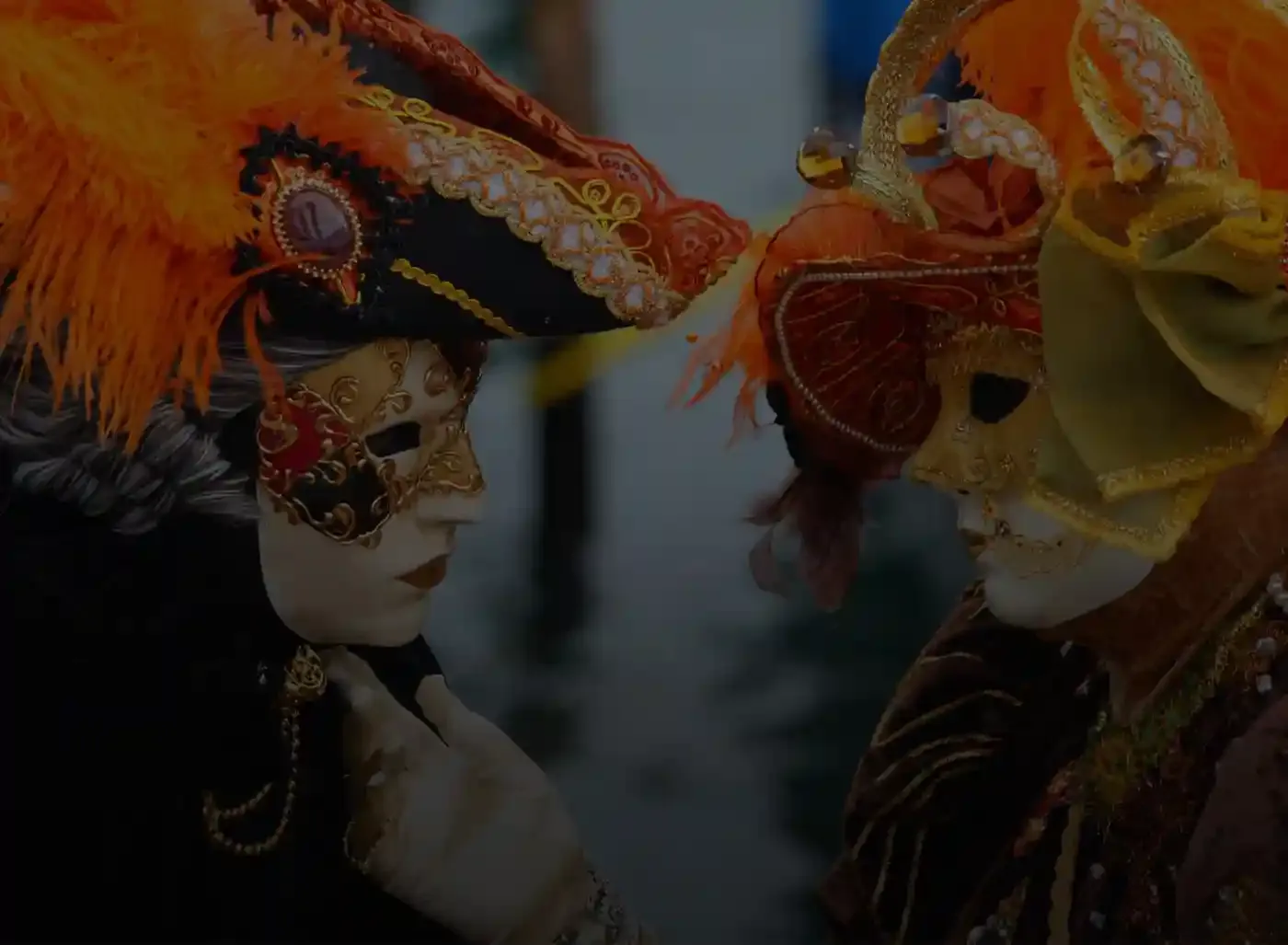 Masked street-theatre performers at C'est la Vie festival in Emmen